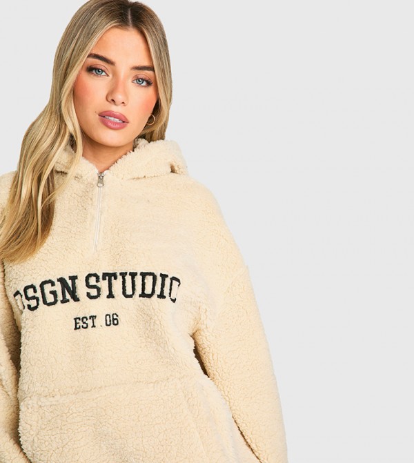 boohoo  Hoodies & Sweatshirts - Beige Hoodies