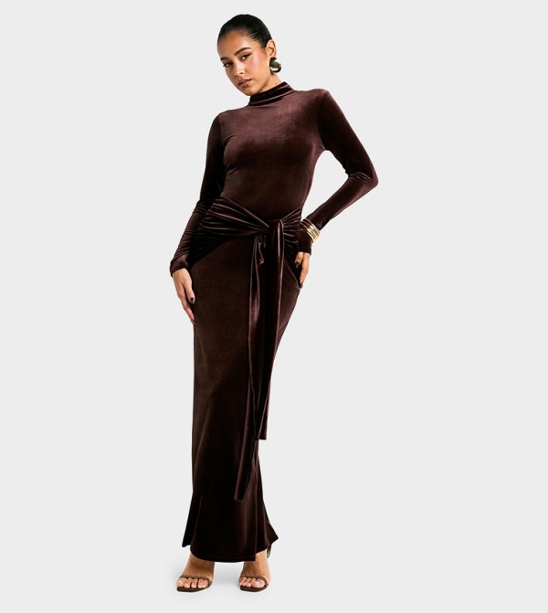 boohoo  Clothing - Brown Maxi Dresses