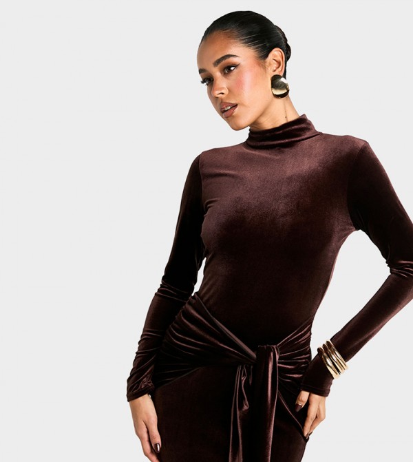 boohoo  Clothing - Brown Maxi Dresses