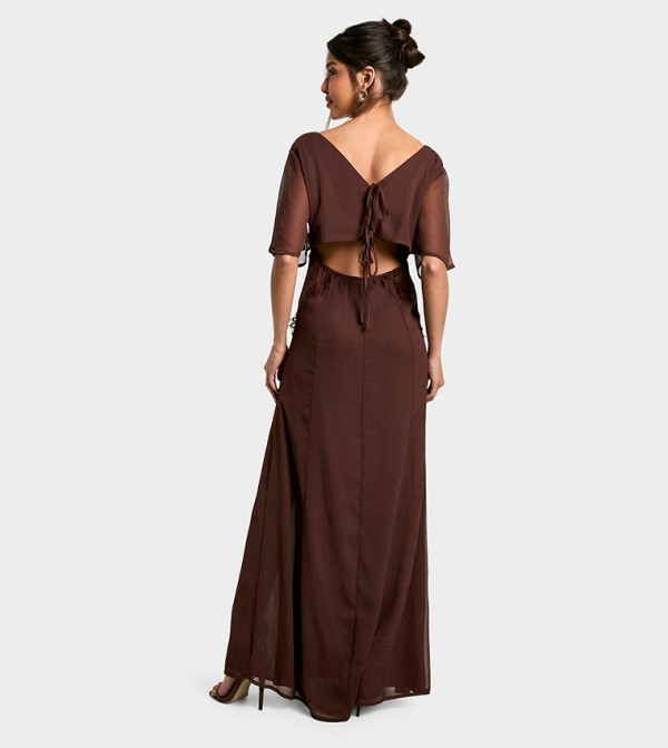 boohoo  Midi Dresses - Brown Casual Dresses