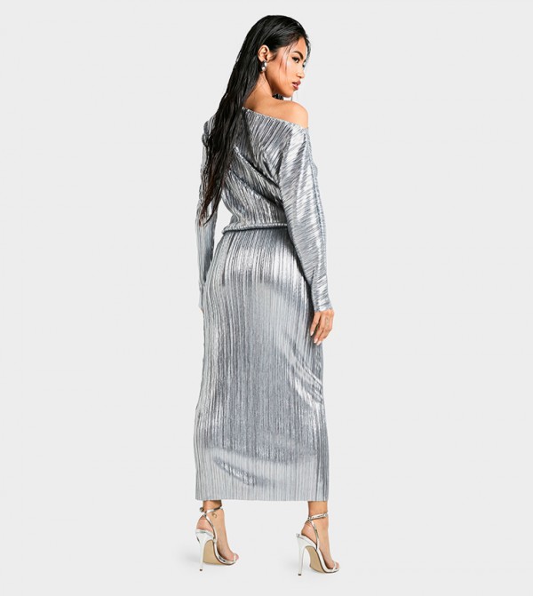 boohoo  Dresses - Silver Midi Dresses