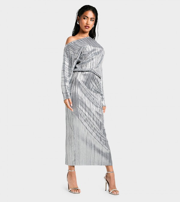 boohoo  Dresses - Silver Midi Dresses