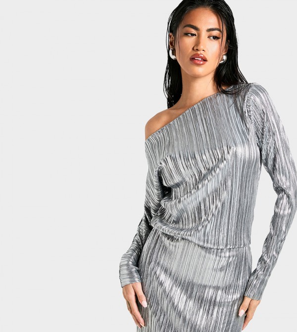 boohoo  Dresses - Silver Midi Dresses