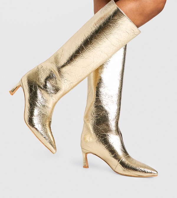 بوهو بوهو - ذهبي Knee length Boots