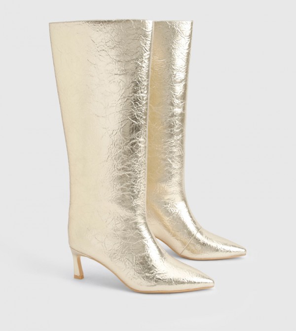 بوهو بوهو - ذهبي Knee length Boots