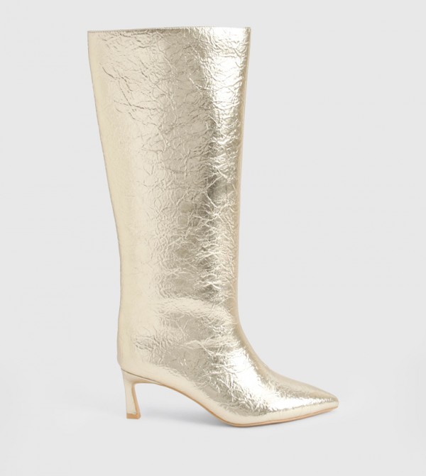 بوهو بوهو - ذهبي Knee length Boots