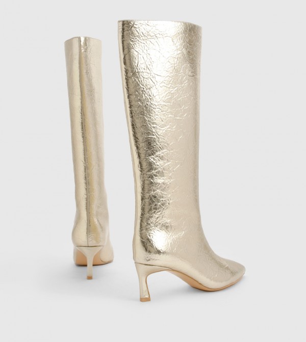 بوهو بوهو - ذهبي Knee length Boots