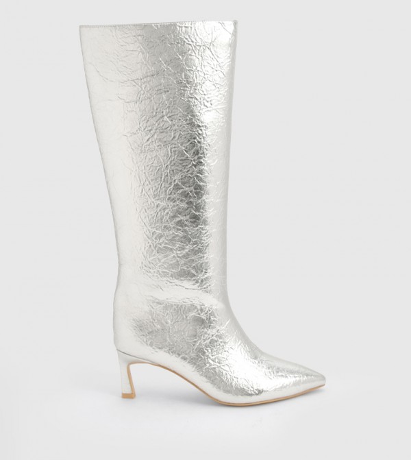 بوهو  أبوات - فضي Knee length Boots