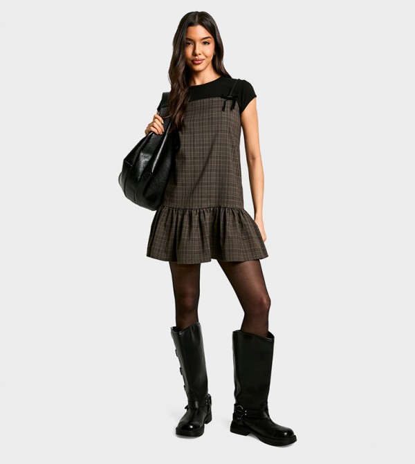 بوهو  فساتين - بني  Mini Dresses