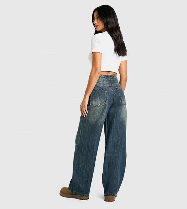 boohoo  style-edit-dm - Blue Straight Jeans