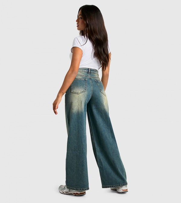بوهو  ملابس - أزرق Wide Leg Jeans