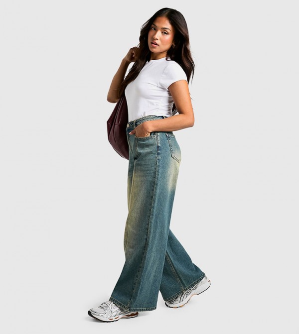 بوهو  ملابس - أزرق Wide Leg Jeans