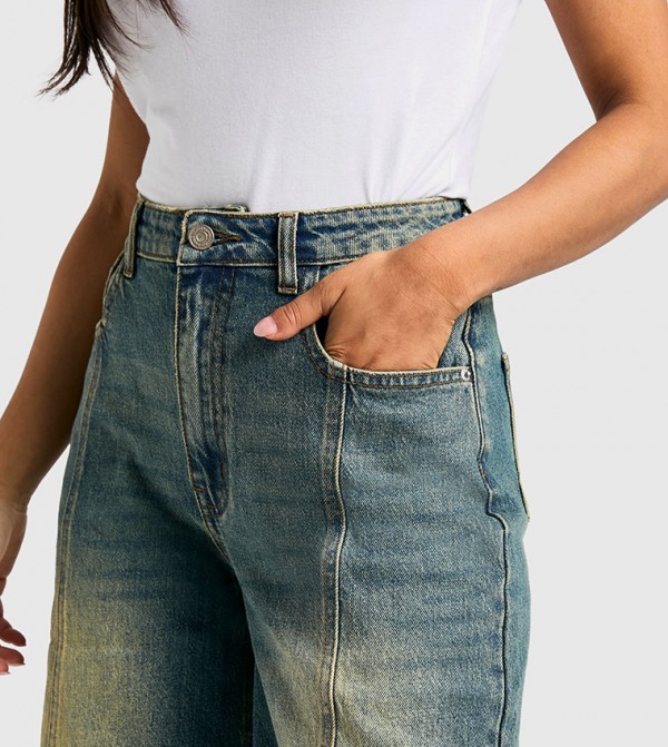 بوهو  ملابس - أزرق Wide Leg Jeans