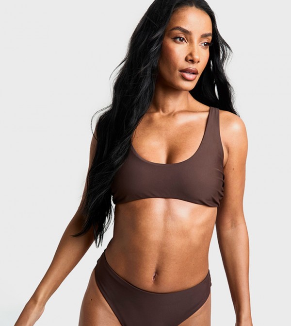 boohoo  Swimwear - Brown Bikini Tops