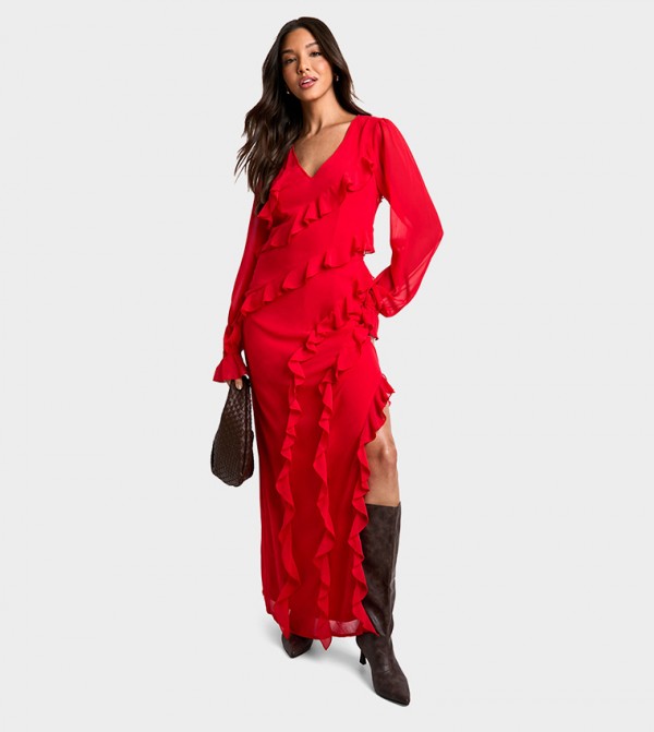 boohoo - Outlet  - Red Maxi Dresses