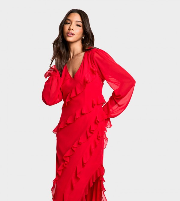 boohoo - Outlet  - Red Maxi Dresses