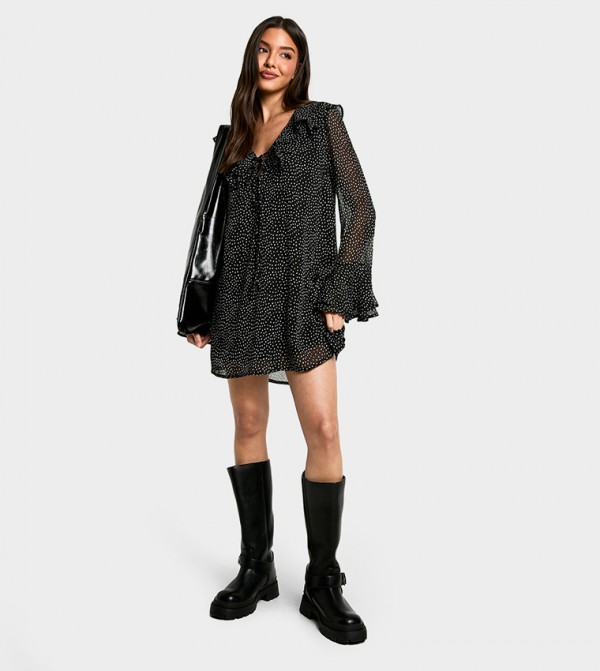 بوهو  فساتين - أسود Mini Dresses