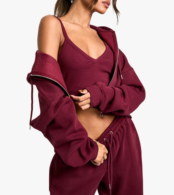boohoo  Clothing Sets - Burgundy Co-Ord Set