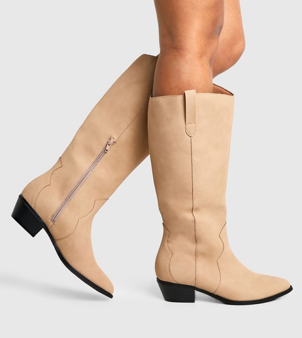 boohoo  Knee High Boots - Beige Knee length Boots
