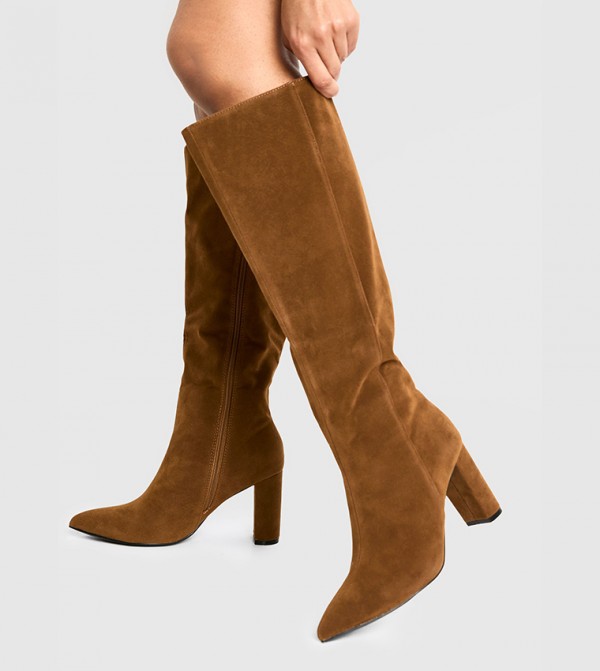 بوهو بوهو - جلد الجمل Knee length Boots