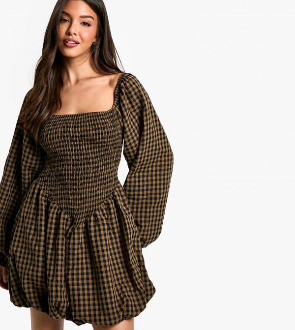boohoo  Mini Dresses - Brown Casual Dresses