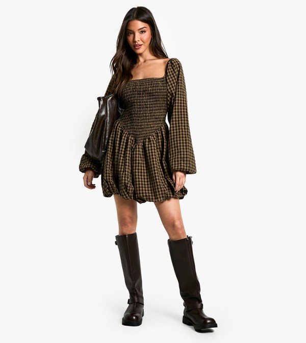 boohoo  Mini Dresses - Brown Casual Dresses
