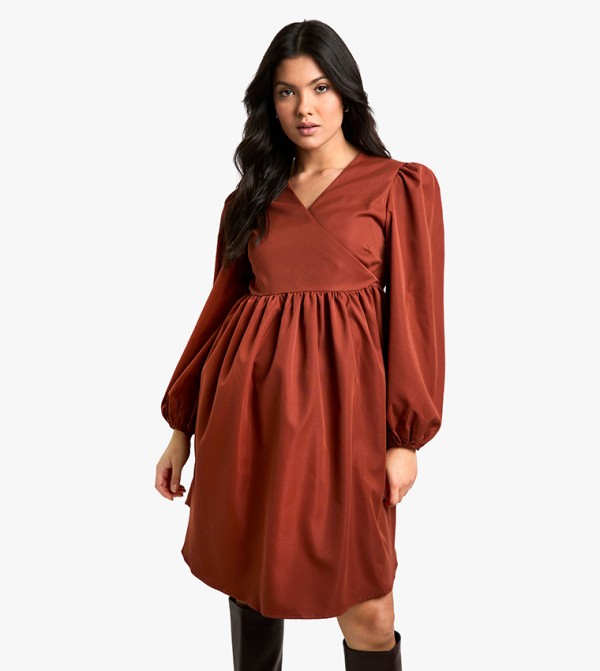 boohoo  Maternity Clothing - Brown Dresses