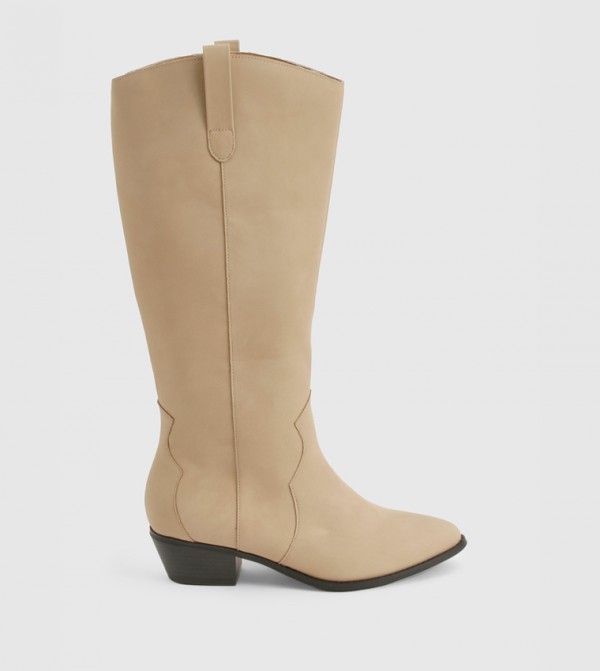 بوهو  - بيج Knee length Boots