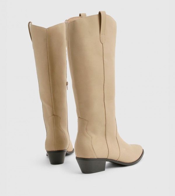 بوهو  - بيج Knee length Boots