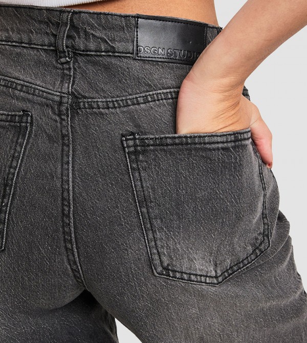 boohoo  Clothing - Grey Wide Leg Jeans