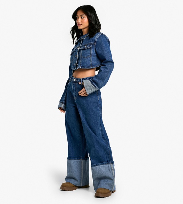 بوهو بوهو - أزرق Wide Leg Jeans