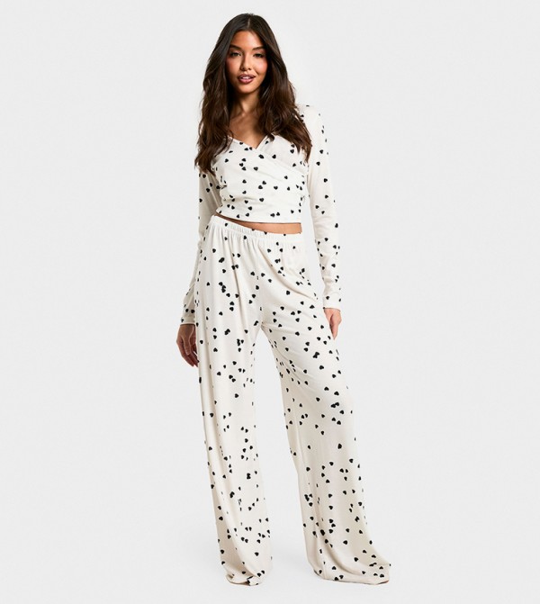 boohoo  Sleepwears & Loungewears - White Pyjama Set