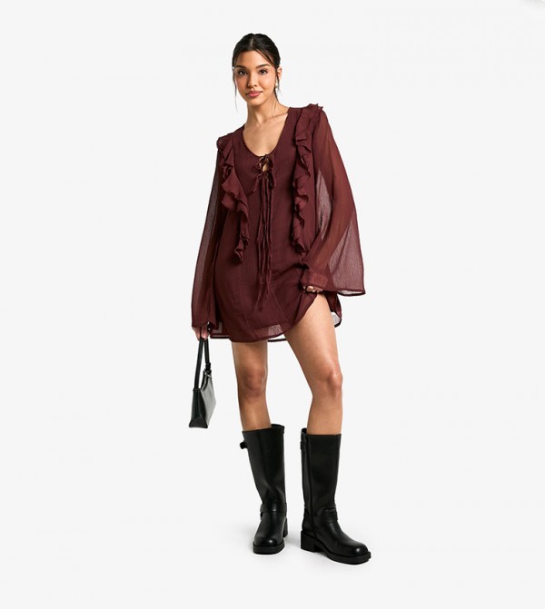 boohoo  style-edit-go - Brown Casual Dresses