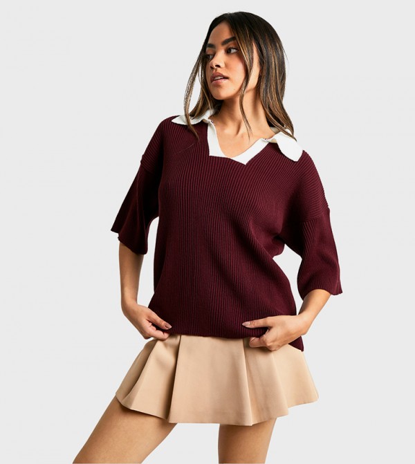 بوهو تيشيرتات - أحمر قمصان بولو