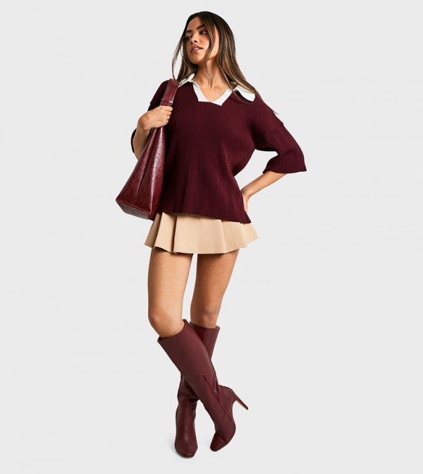 بوهو تيشيرتات - أحمر قمصان بولو