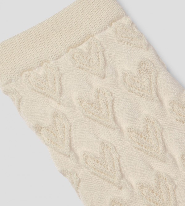 بوهو  جوارب   - أبيض Calf Length Socks