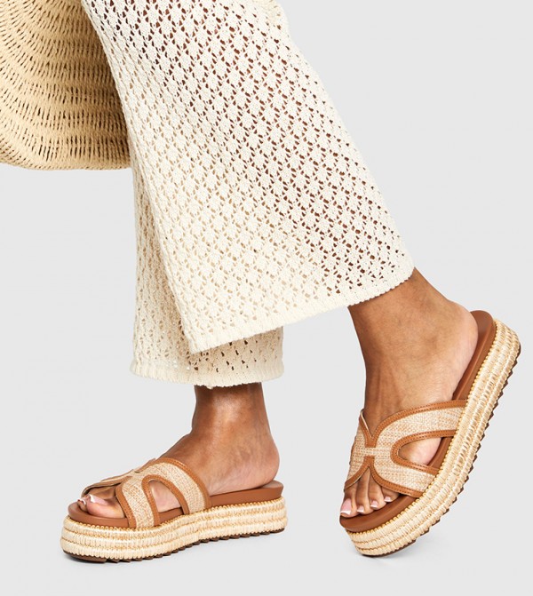 boohoo - Outlet  - Brown Slides