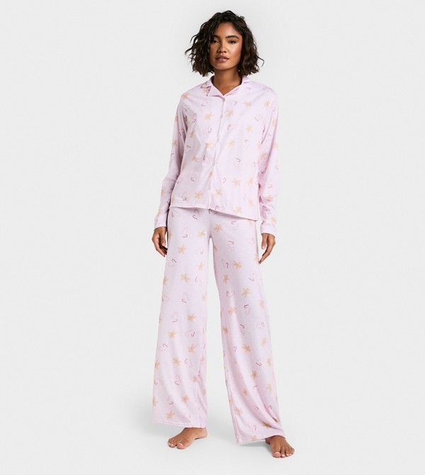 boohoo  Clothing - Pink Pyjama Set