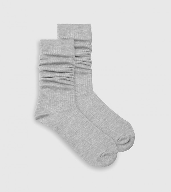 بوهو  جوارب   - رمادي Calf Length Socks