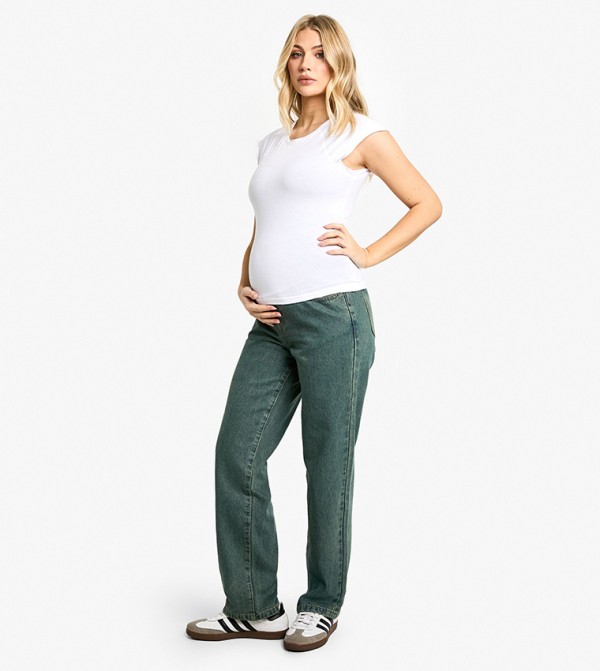 بوهو ملابس حوامل - أخضر جينز