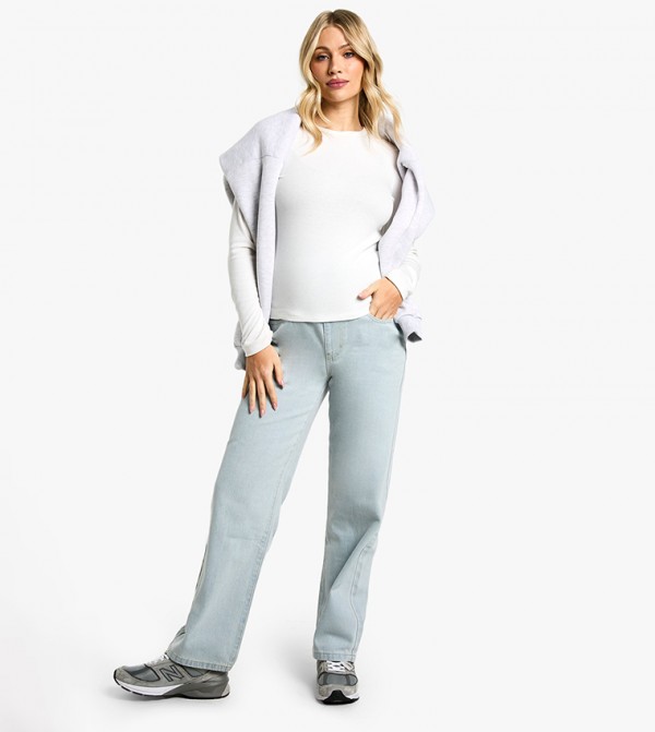 بوهو ملابس حوامل - أزرق فاتح جينز