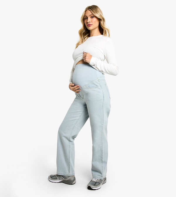 بوهو ملابس حوامل - أزرق فاتح جينز