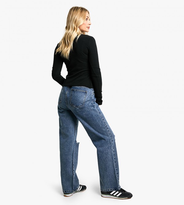 بوهو ملابس حوامل - أزرق جينز