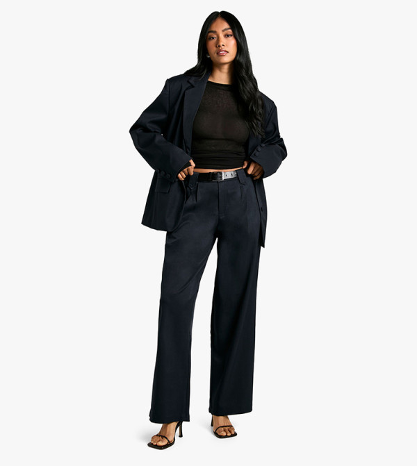 boohoo  Pants & Leggings - Navy Casual Pants