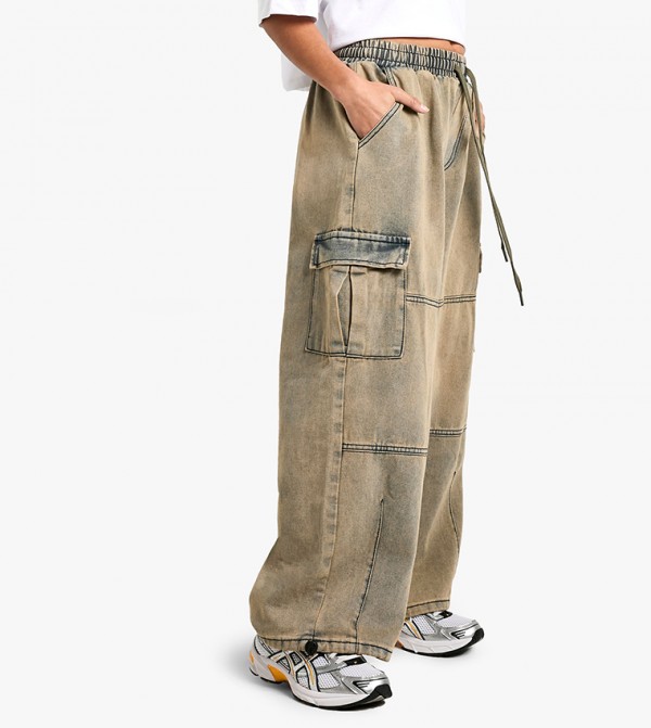 بوهو  بناطيل جينز - أزرق فاتح Wide Leg Jeans