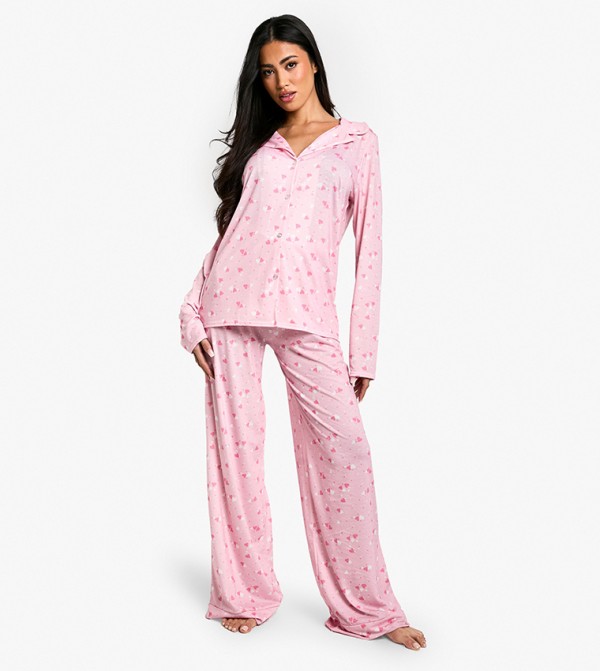 بوهو  ملابس نوم - وردي Pyjama Set