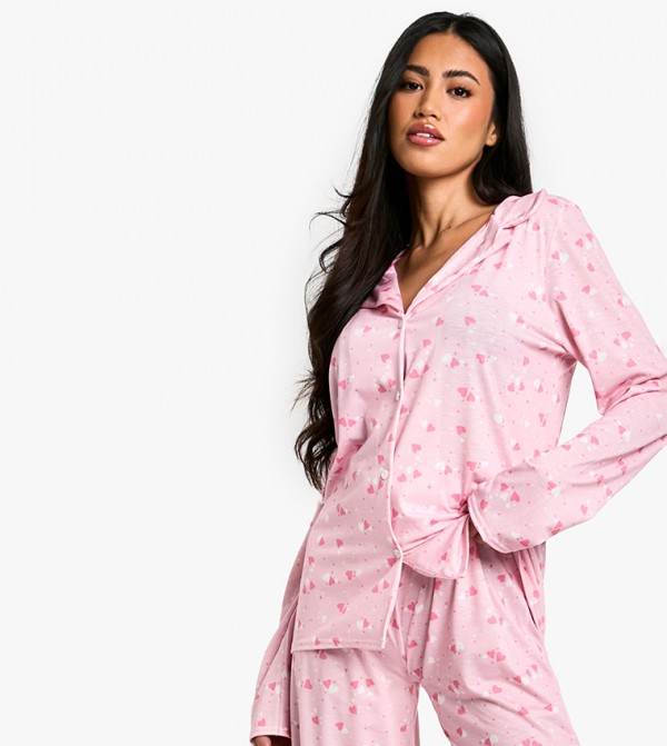 بوهو  ملابس نوم - وردي Pyjama Set