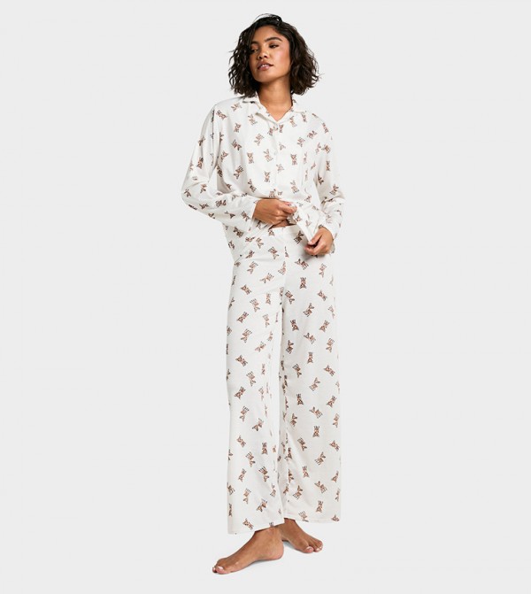بوهو  ملابس نوم - أبيض Pyjama Set