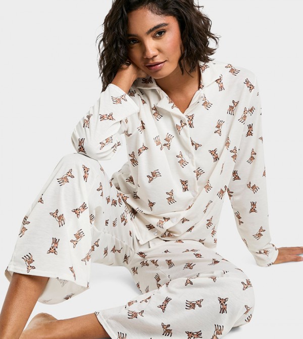 بوهو  ملابس نوم - أبيض Pyjama Set