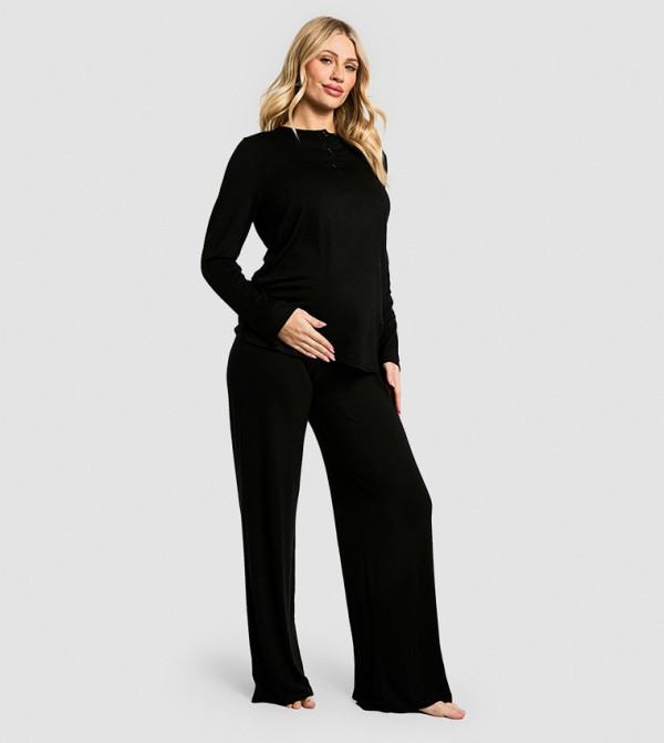 بوهو  ملابس حوامل - أسود ملابس النوم